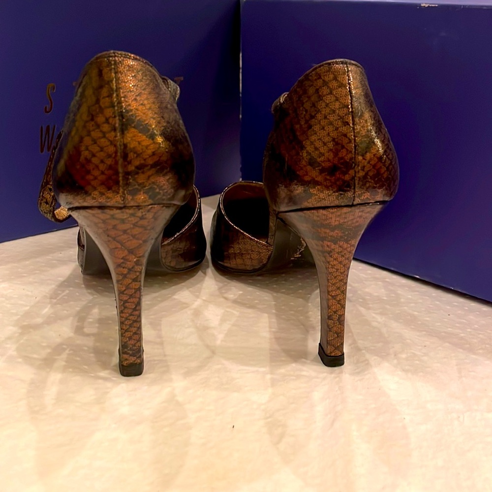 NEW Stuart Weitzman Lady Camel Ostrich Calf in original box